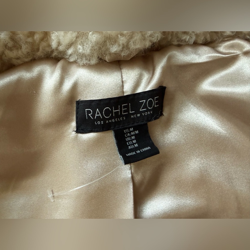 Rachel Zoe Cream Hooded Teddy Coat - Picture 5 of 9